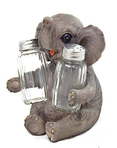 Baby Elephant Sitting Salt and Pepper Shaker, 6.5" Salt & Pepper Shaker Sets