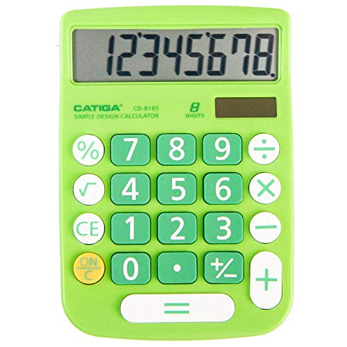 CATIGA CD-8185 Office and Home Style Calculator  8-Digit LCD Display  Suitable for Desk and On The Move use. (Green)