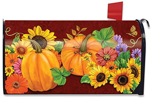 Briarwood Lane Fall Glory Floral Magnetic Mailbox Cover Sunflowers Pumpkins