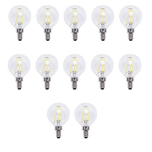 EcoSmart 40-Watt Equivalent G16.5 Dimmable Energy Star Clear Filament Vintage Style LED Light Bulb Daylight (12-Pack)