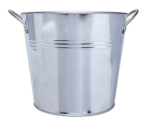 Hills Parks 6" x 7" Round Galvanized Metal Bucket Planter with Handles