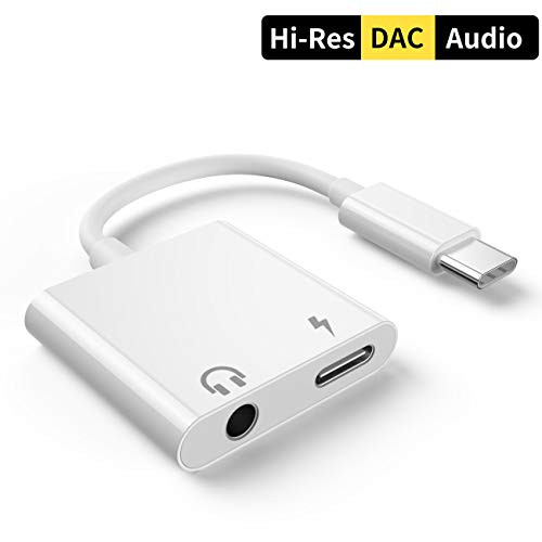 Type-C/USB-C Headphone Adapter USB C/Type C to 3.5mm Aux Audio Headphone Charger and Music Headphone Audio and Support Call Volume Control Adapter for Samsung,BLU,LG,Pixel 2/2XL/3/3XL,Xiaomi,Moto