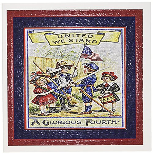 3dRose Greeting Cards, 6 x 6 Inches, Pack of 12, Glorious Fourth of July Plastic Textured (gc_14796_2)
