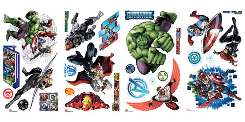RoomMates RMK2242SCS Avenger Assemble Peel and Stick Wall Decals, 28 Count