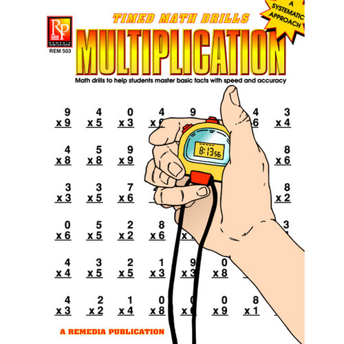 Remedia Publications REM503 Multiplication Timed Math Drills Book, 0.1' Height, 8.5' Wide, 11' Length
