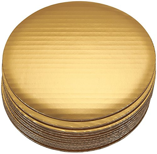 Cake Boards - 12-Piece Cardboard Round Cake Circle Base, 8 Inches Diameter, Gold