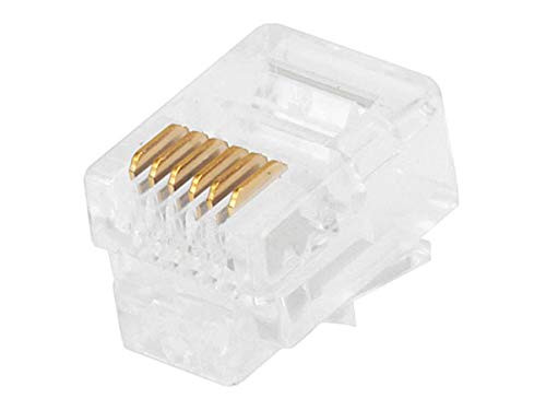 Monoprice RJ12 6P6C Plug Flat Stranded, 50-Piece/Bag (107270)