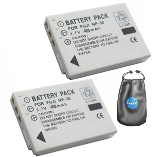 ValuePack (2 Count): Digital Replacement Camera and Camcorder Battery for Fujifilm NP30, FinePix F440 - Includes Lens Pouch