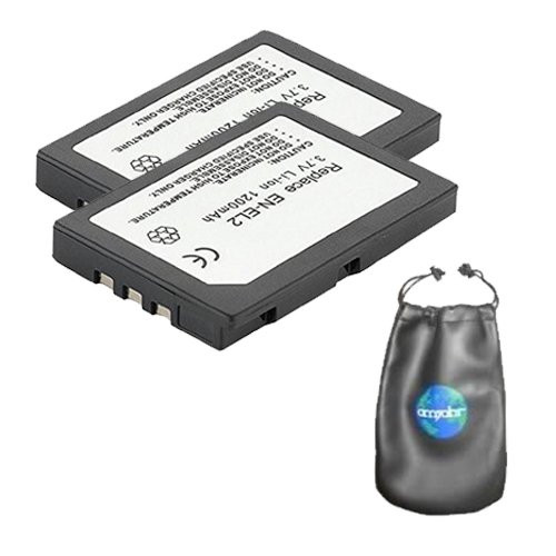 ValuePack (2 Count): Digital Replacement Camera and Camcorder Battery for Nikon EN-EL2, Coolpix 2500 - Includes Lens Pouch