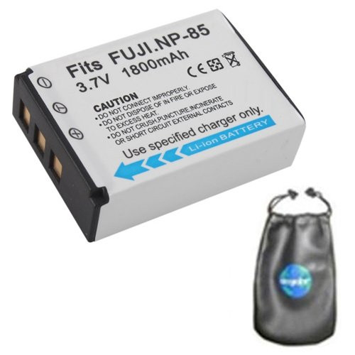 Digital Replacement Camera and Camcorder Battery for Fujifilm NP-85, FinePix SL240 - Includes Lens Pouch