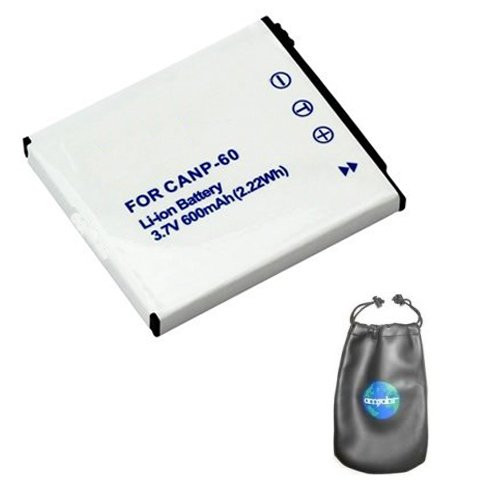 Digital Replacement Camera and Camcorder Battery for Casio NP-60, Exilim EX-S10 - Includes Lens Pouch