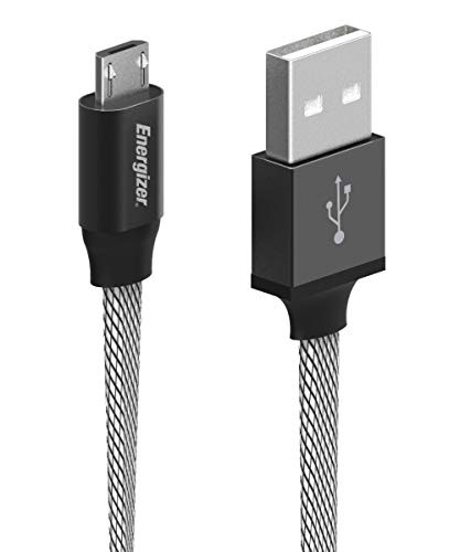Premier Energizer Flat Mesh Micro USB Sync & Charge USB Cable 6 ft.- Black
