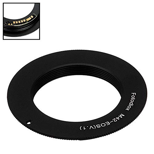 Fotodiox Lens Mount Adapter Compatible with M42 Type 1 Screw Mount SLR Lens to Canon EOS (EF, EF-S) Mount D/SLR Camera Body - with Gen10 Focus Confirmation Chip