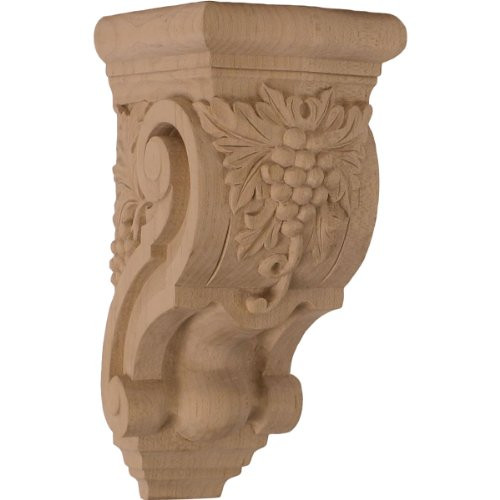 Ekena Millwork COR03X04X07GRCH 3 1/2-Inch W x 4 3/8-Inch D x 7 7/8-Inch H Small Grape Bunches Corbel, Cherry