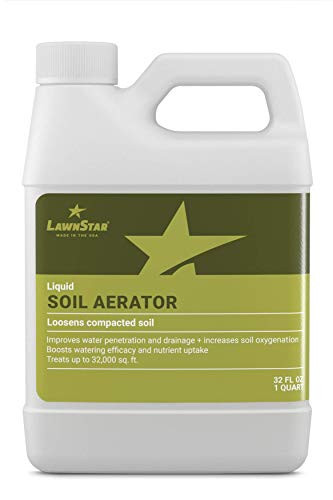 LawnStar Liquid Soil Aerator (32 OZ) - Loosens & Conditions Compacted Soil - Alternative to Core and Mechanical Aeration - Improves Water Penetration & Drainage + Soil Oxygenation - American Made