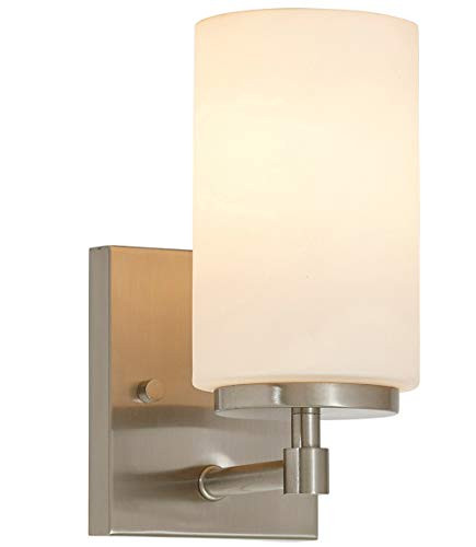 Brushed Nickel Glass Wall Sconce Bathroom Vanity Light LED Lighting Metal