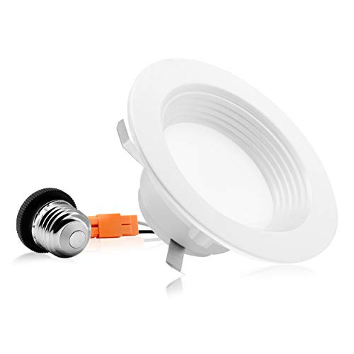 Parmida (1 Pack) 4" inch Dimmable LED Downlight, 9W (65W Replacement), Baffle Design, 5000K (Day Light), 600lm, Energy Star & ETL-Listed, Retrofit LED Recessed Lighting Fixture, LED Trim