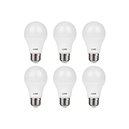 LUNO A19 Non-Dimmable LED Bulb, 11W (75W Equivalent), 1100 Lumens, 5000K (Daylight), Medium Base (E26), UL Certified (6-Pack) LUNO A19 Non-Dimmable LED Bulb, 11W (75W Equivalent), 1100 Lumens, 5000K (Daylight), Medium Base (E26), UL Certified (6-Pack)