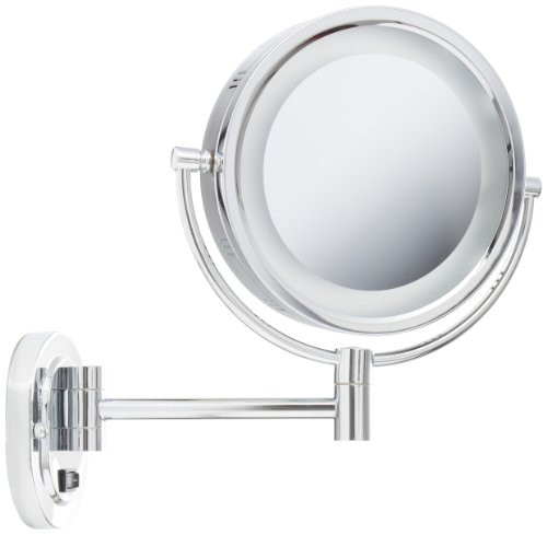 Jerdon HL165CD 8-Inch Lighted Wall Mount Direct Wire Makeup Mirror with 5x Magnification, Chrome Finish Jerdon HL165CD 8-Inch Lighted Wall Mount Direct Wire Makeup Mirror with 5x Magnification, Chrome Finish