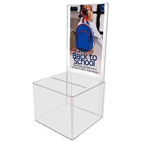Clear Acrylic Display Donation Box - Ballot Box - Ticket Box - Suggestion Box ~(2 Pack)
