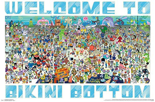 Trends International Spongebob-Every Character Ever 19 Clip Bundle Wall Poster, 22.375" x 34", Multi