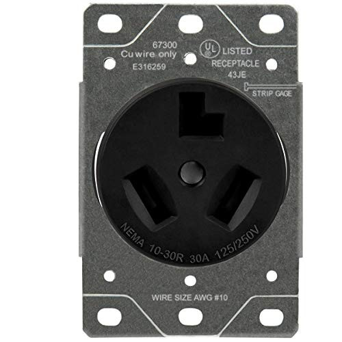 ENERLITES 30 Amp Dryer Receptacle Outlet for Electric Dryers, NEMA 10-30R, Residential Commercial Industrial Grade, Outdoor/Indoor, 3-Pole, 3 Wire, No Ground Contact, (10,8,6,4) AWG, UL Listed ENERLITES 30 Amp Dryer Receptacle Outlet for Electric Dryers, NEMA 10-30R, Residential Commercial Industrial Grade, Outdoor/Indoor, 3-Pole, 3 Wire, No Ground Contact, (10,8,6,4) AWG, UL Listed
