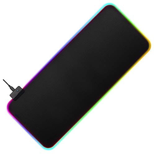 RGB Gaming Large Mouse pad, Professional Oversized Glowing Led Extended Mousepad,Extra Long Computer Keyboard Mouse Pads(31.5X11.8 Inch)