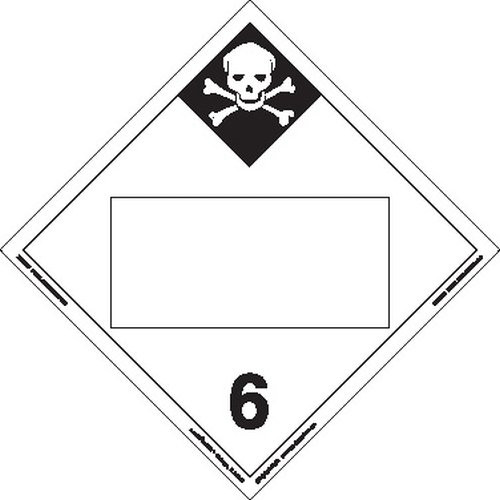 Labelmaster ZEZ29B Inhalation Hazard Hazmat Placard, Blank, E-Z Removable Vinyl (Pack of 25)