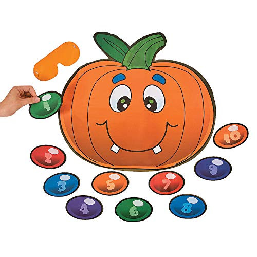 Fun Express - Silly Pin The Nose On The Pumpkin Game for Halloween - Toys - Games - Pin The & Bulls Eye Games - Halloween - 2 Pieces