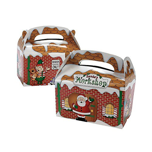 Fun Express Dozen Santa's Workshop Cardboard Treat Boxes