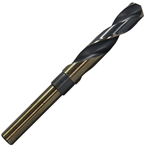 Drill America 17/32" Reduced Shank High Speed Steel Black & Gold KFD Drill Bit with 1/2" Shank, KFD Series