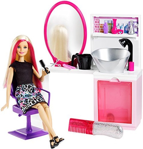 Barbie Sparkle Style Salon & Blonde Doll Playset