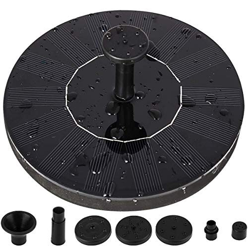 LEDGLE Solar Fountain Pump, Solar Bird Bath Fountain 1.4W Free Standing Solar Powered Water Pumps Panel Kit Outdoor Birdbath Watering Submersible Pump for Pond, Garden and Patio
