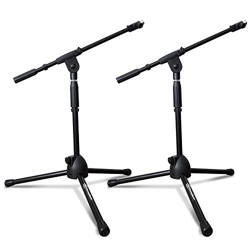 AxcessAbles MS-101L Low Profile Microphone Stand with Boom Pair