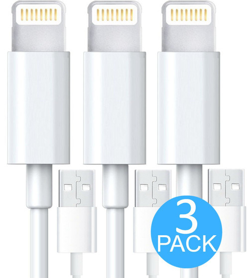 Lightning iPhone Cable, Certified Tricon 6 FEET / 2 METER [Heavy Duty] Lightning to USB High Speed Sync & Charge Cord Charger for Apple iPhone iPad Air iPod, Compatible with iOS10 (3 Pack) White