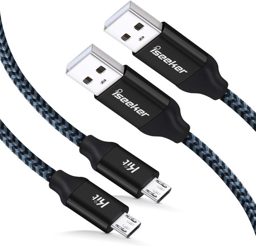 PS4 Controller Wire, iSeekerKit 2-Pack 15Ft PS4 Micro USB Cable Xbox Controller Charging Cable for Playstation 4 Dualshock 4 PS4 Slim / Pro, Xbox One S / X, Android, Samsung