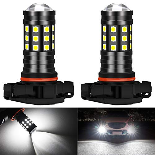 KaTur H16 5202 LED Fog Light Bulbs High Power 3030 Chips Super Bright 2700 Lumens with Projector for Driving Daytime Running Lights DRL or Fog Lights,6500K Xenon White(Pack of 2)