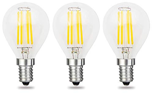 iRotYi (3-Pack) Dimmable 4W AC 120V LED Filament Light Clear Globe Bulbs G45, Warm White 2800 Kelvin 400LM, E12 Base Lamp, SES 40W Incandescent Bulbs Replacement