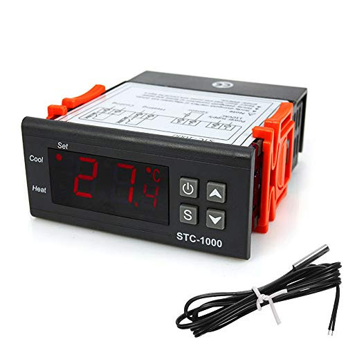 COVVY STC-1000 Digital Temperature Controller Centigrade Thermostat AC 110-220V Heating Cooling Controller/w 3ft NTC Sensor Probe