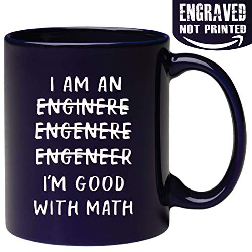 Sarcasm Engineer Gifts Engraved Engineering Coffee Mug I'm An Engineer Good With Math Funny Inspirational Tea cup