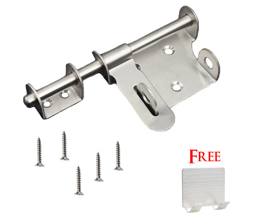 NELPLA Stainless Steel Door Security Latch Hasp Barrel Bolt Set (6' Latch Barrel)
