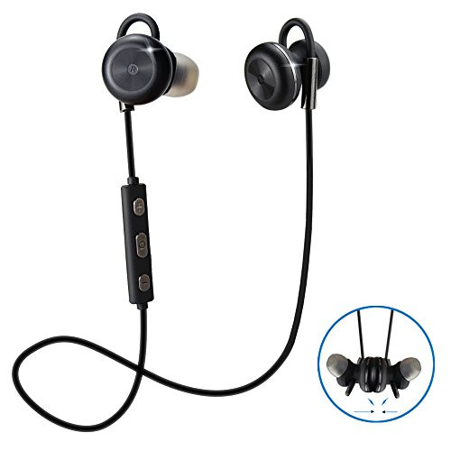 Bovon Bluetooth Headphones, [Magnet Attraction] 4.1 Wireless Bluetooth Sport Earbuds, Noise Cancelling Sweatproof Stereo Earphones with Mic for Running