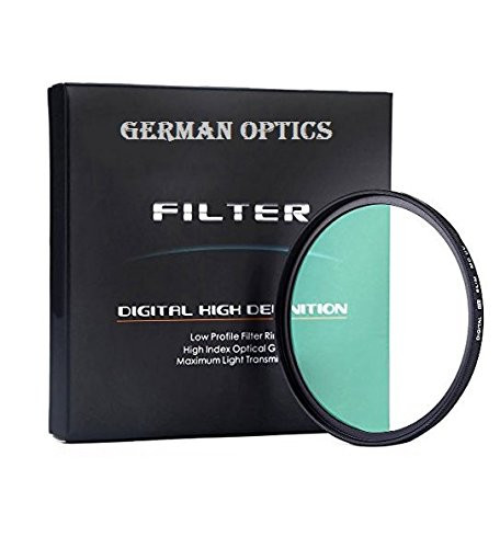 77MM GERMAN OPTICS Multi-Coated Ultra-Slim UV (Ultra Violet) Filter For Canon, Nikon, Sony, Sigma, Fujifilm, Fuji, FUJINON, Tamron, Tokina, Carl Zeiss Lens