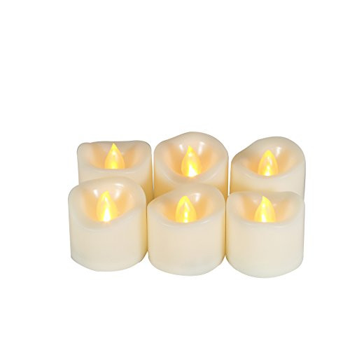 6 Battery Operated Flameless LED Tealight Votive Candles with Timer Realistic Flickering Electric Tea Lights Set Bulk Baptism Wedding Party Decorations Kitchen Home Decor Centerpieces Batteries Incl. 6 Battery Operated Flameless LED Tealight Votive Candles with Timer Realistic Flickering Electric Tea Lights Set Bulk Baptism Wedding Party Decorations Kitchen Home Decor Centerpieces Batteries Incl.