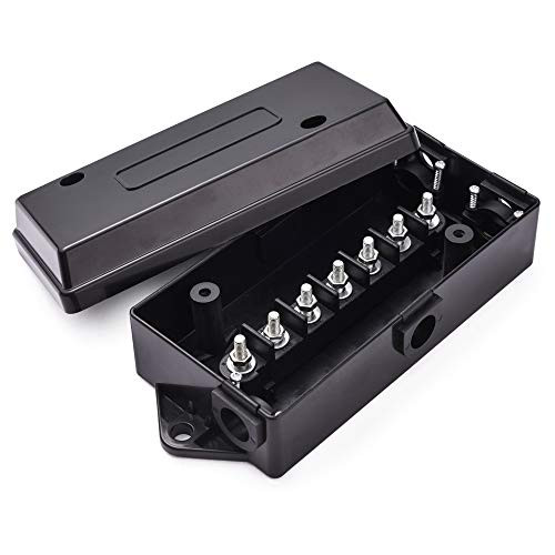 SnowyFox Electrical Wire Connector 7 Gang Harness Junction Box for Camper RV Caravans Boat Light Rewiring 7 Way Trailer Wire Connectors