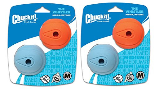 Chuckit! 4 Pack The Whistler Size Medium / 2.5 Inch (2 Packages with 2 Balls Each)