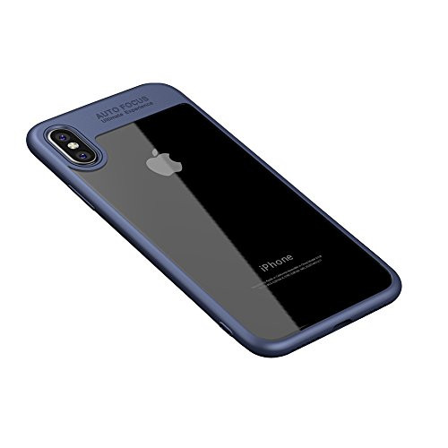 Tmaxch iPhone X Case, Ultra Slim Anti-Scratch Shockproof Cover Clear Hard Back Panel TPU Bumper Protective iPhone X /10 Case 5.8 Inch - Blue