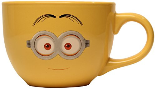 Silver Buffalo DM8124 Despicable Me One-Eyed Minion/Two-eyed minion Ceramic Soup Mug, 24-Ounces