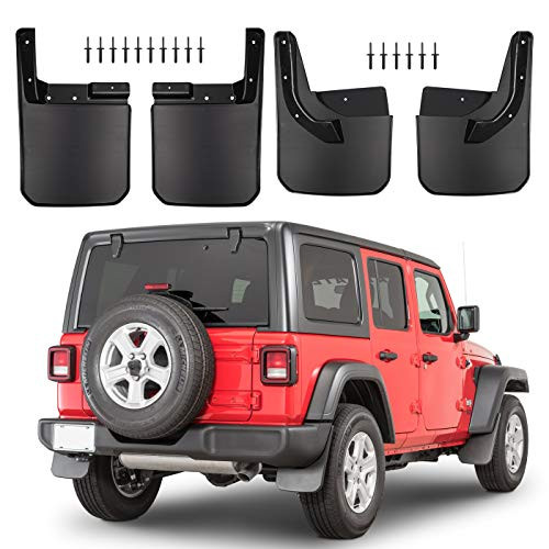 Front & Rear Splash Guards Fender Flares Mud Flaps for 2018 2019 Jeep Wrangler JL
