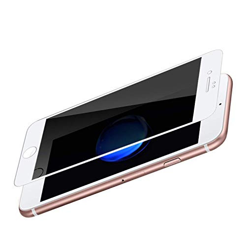 Privacy Screen Protector Compatible with iPhone 8, Anti Spy High Definition Screen Protector iPhone 8, Yunqin Unbreakable Tempered Glass, 3D Full Coverage, Anti-Fingerprint, Bubble Free.(White)